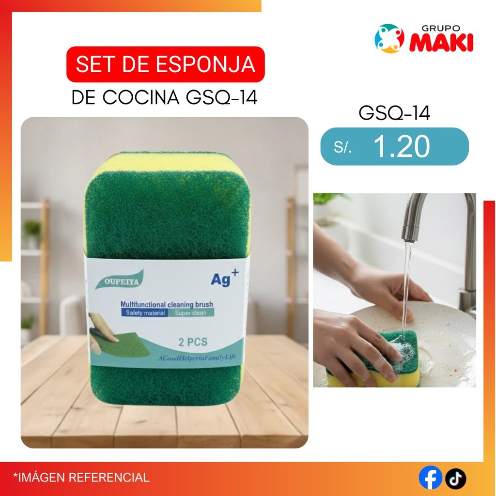 SET DE ESPONJA DE COCINA GSQ-14