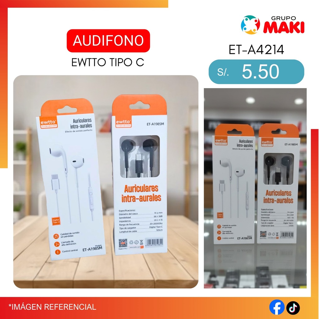 AUDIFONO EWTTO TIPO C ET-A1985M