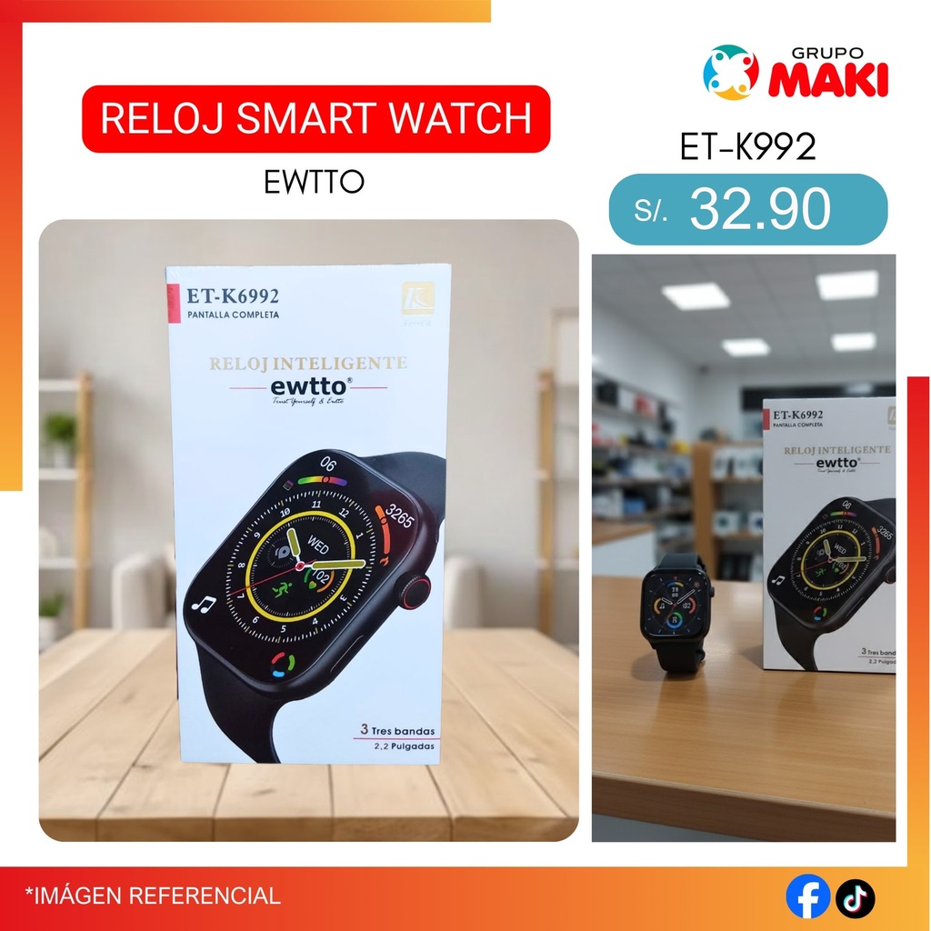 RELOJ SMART WATCH EWTTO ET-K6992