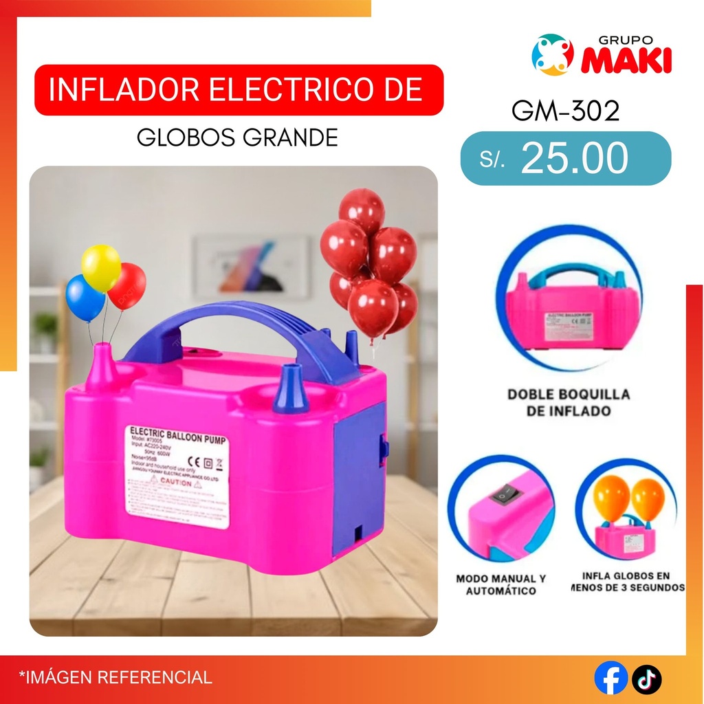 INFLADOR ELECTRICO DE GLOBOS GRANDE