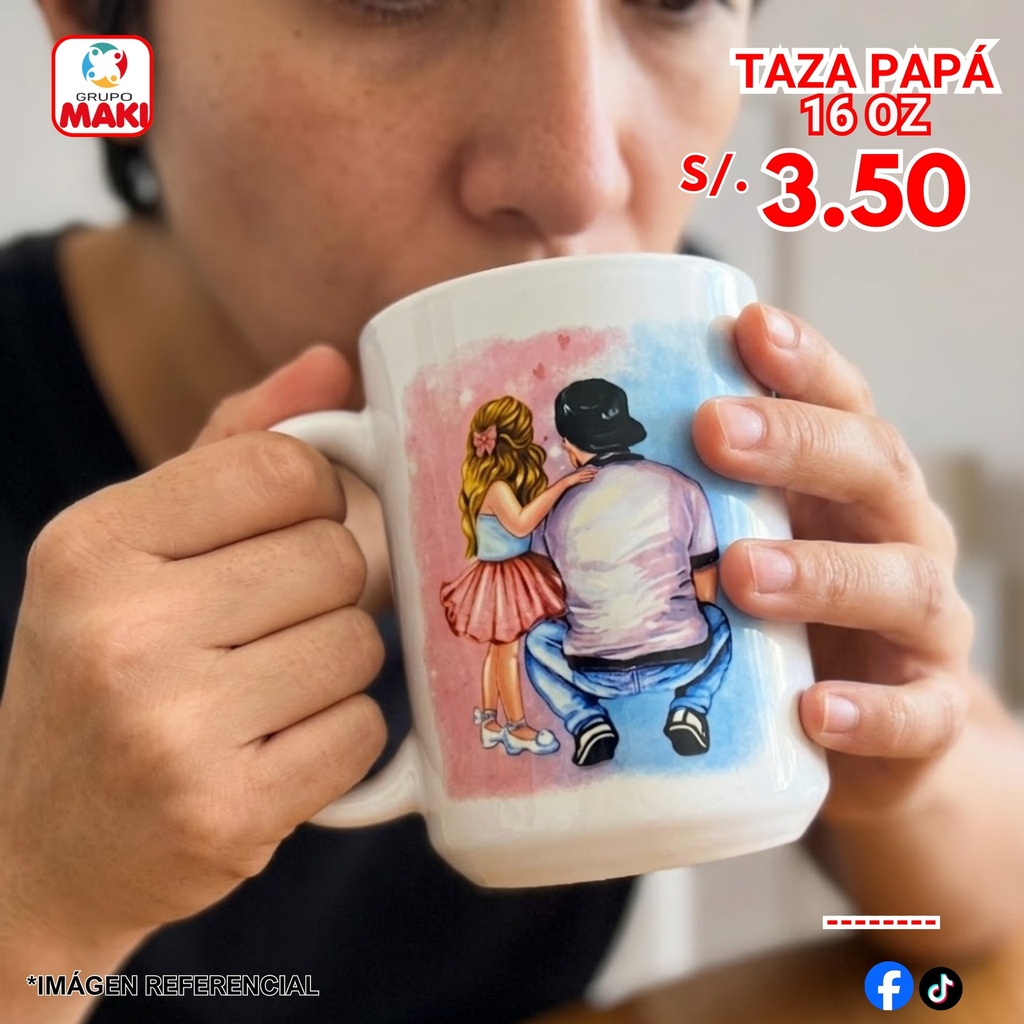 TAZA CERAMICA DE 16OZ CON DISENO DEL DIA DEL PADRE