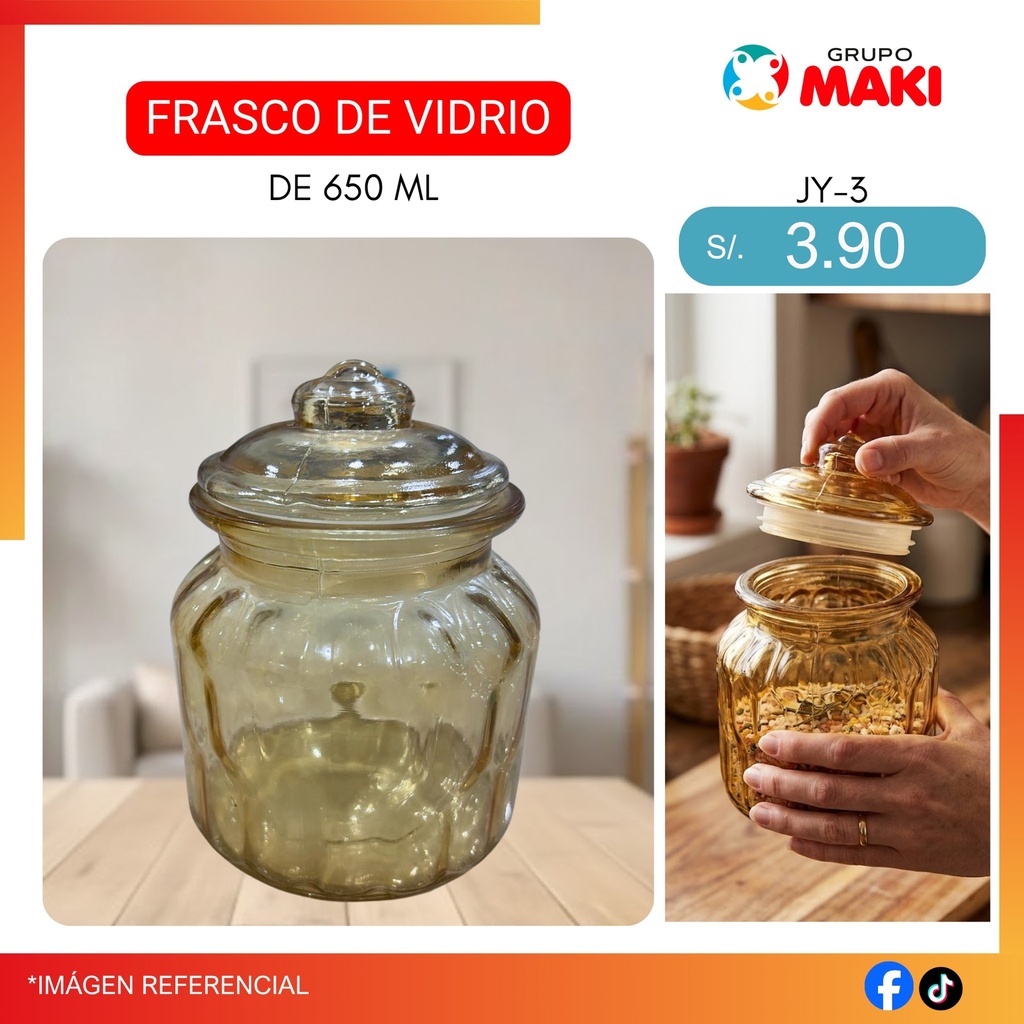 FRASCO DE VIDRIO DE 650ML 05/10