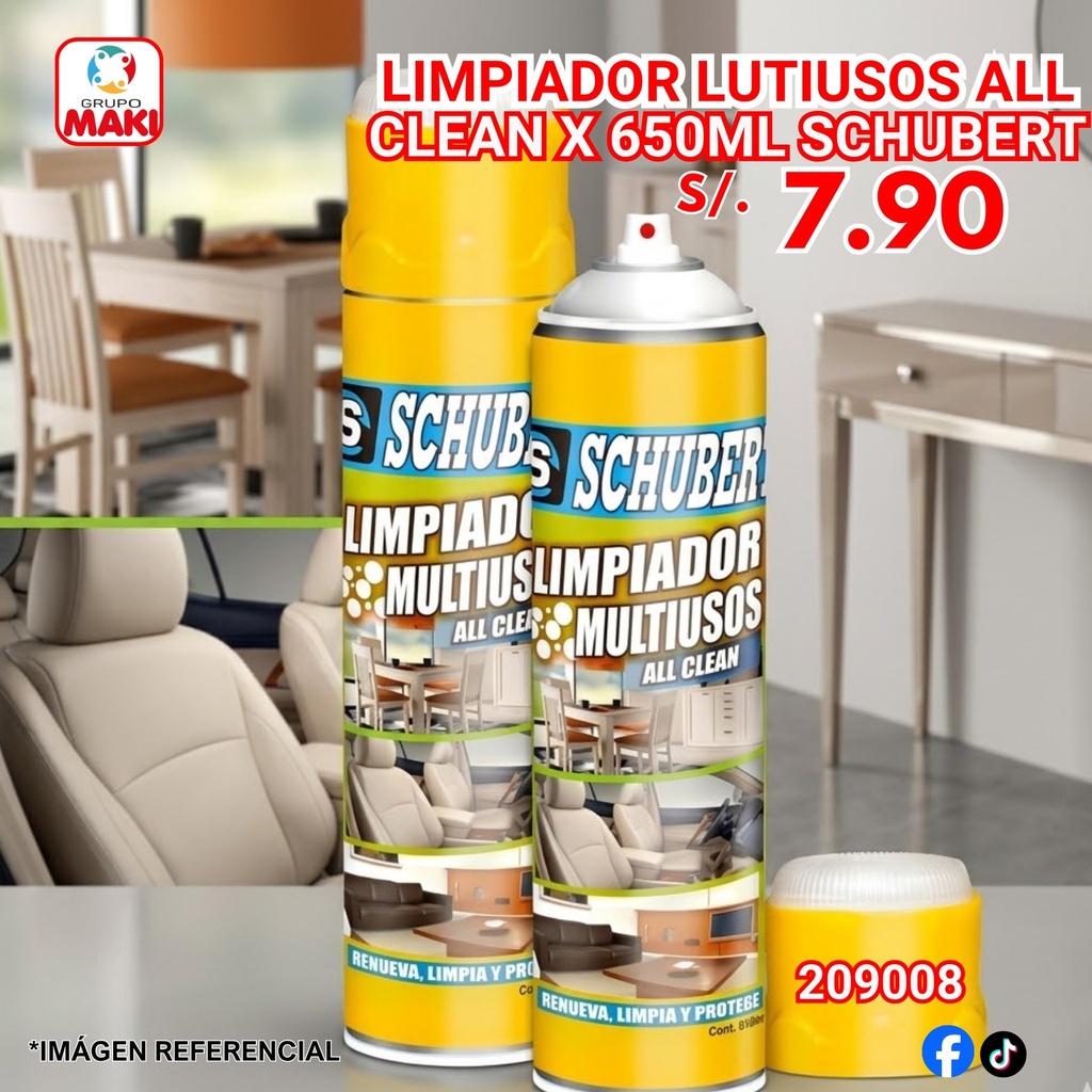 LIMPIADOR LUTIUSOS ALL CLEAN X 650ML SCHUBERT 29/05
