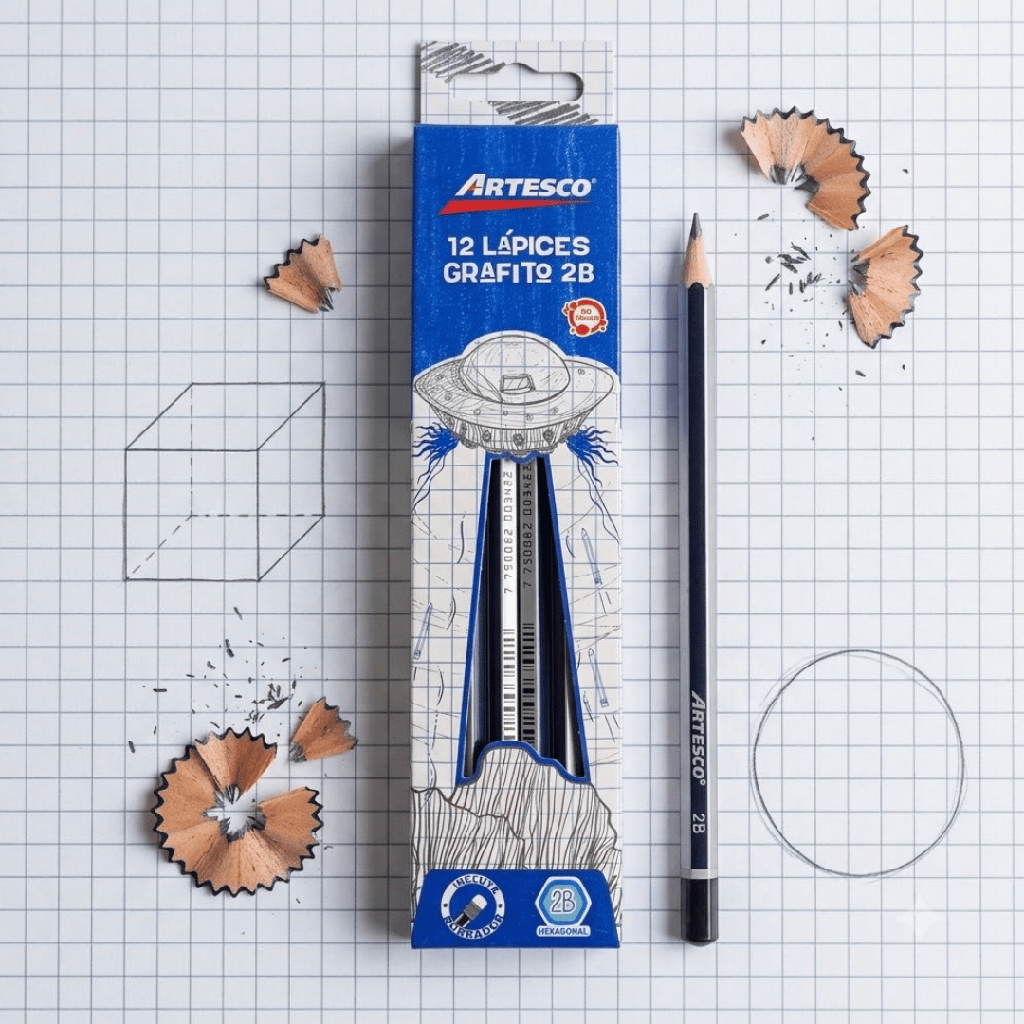 LAPIZ GRAFITO 2B CON BORRADOR X12 11/07